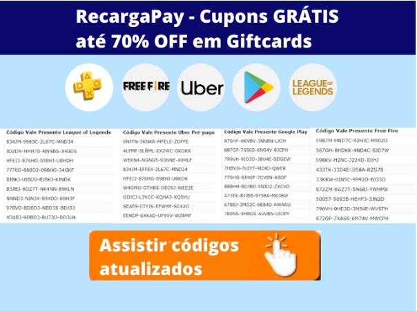 recargapay cupons gratis